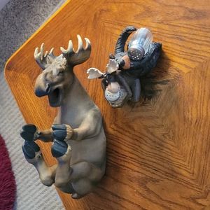 Moose wine holder and salt/pepper shaker
